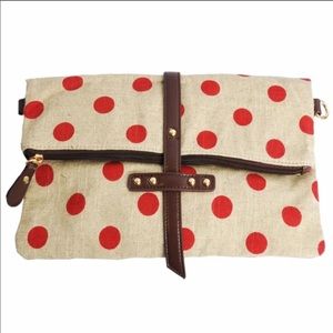 NWT red polka dot foldover